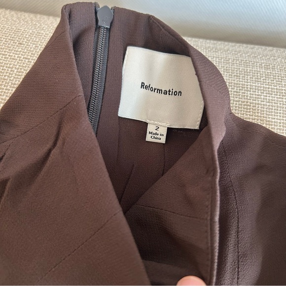 Reformaiton Maven Midi Dress - Mole Cafe Chocolate - Picture 7 of 12